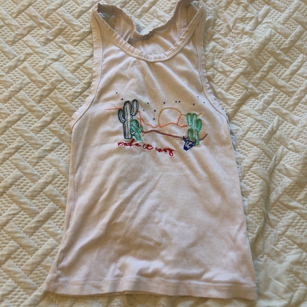 Embroidered western tank top